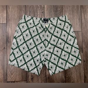 Todd Snyder Linen Shorts Geo Leaves Print Floral Resort Elastic Waist Mens Large